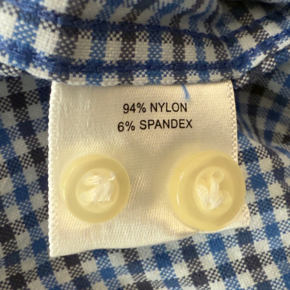 Peter Millar Crown Crafted Blue Gingham Button-Down Shirt - Size XL - Picture 6 of 9